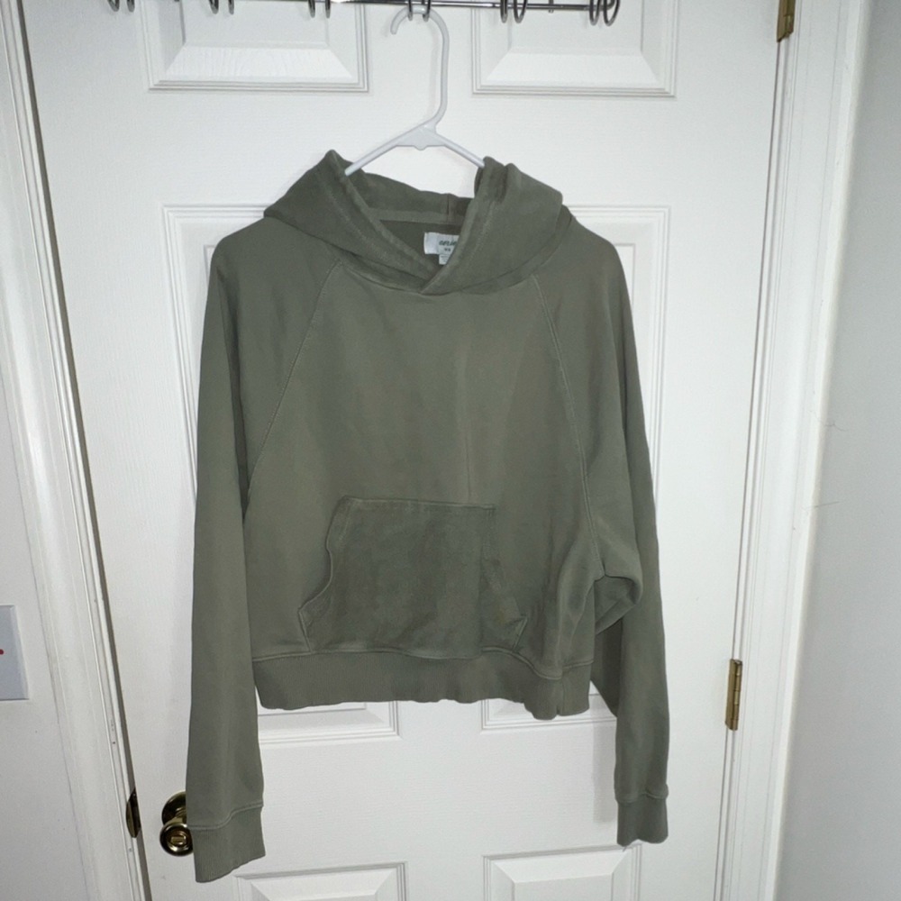Aerie Sage Green oversized Hoodie Women's M Cotton Knit Long Sleeve